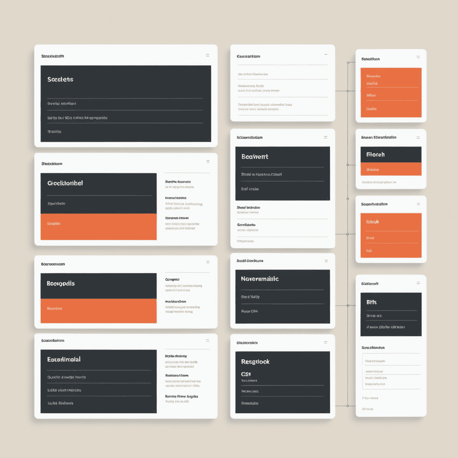 Diagrama que muestra cómo se reorganiza un layout utilizando Flexbox y CSS Grid en diferentes tamaños de pantalla